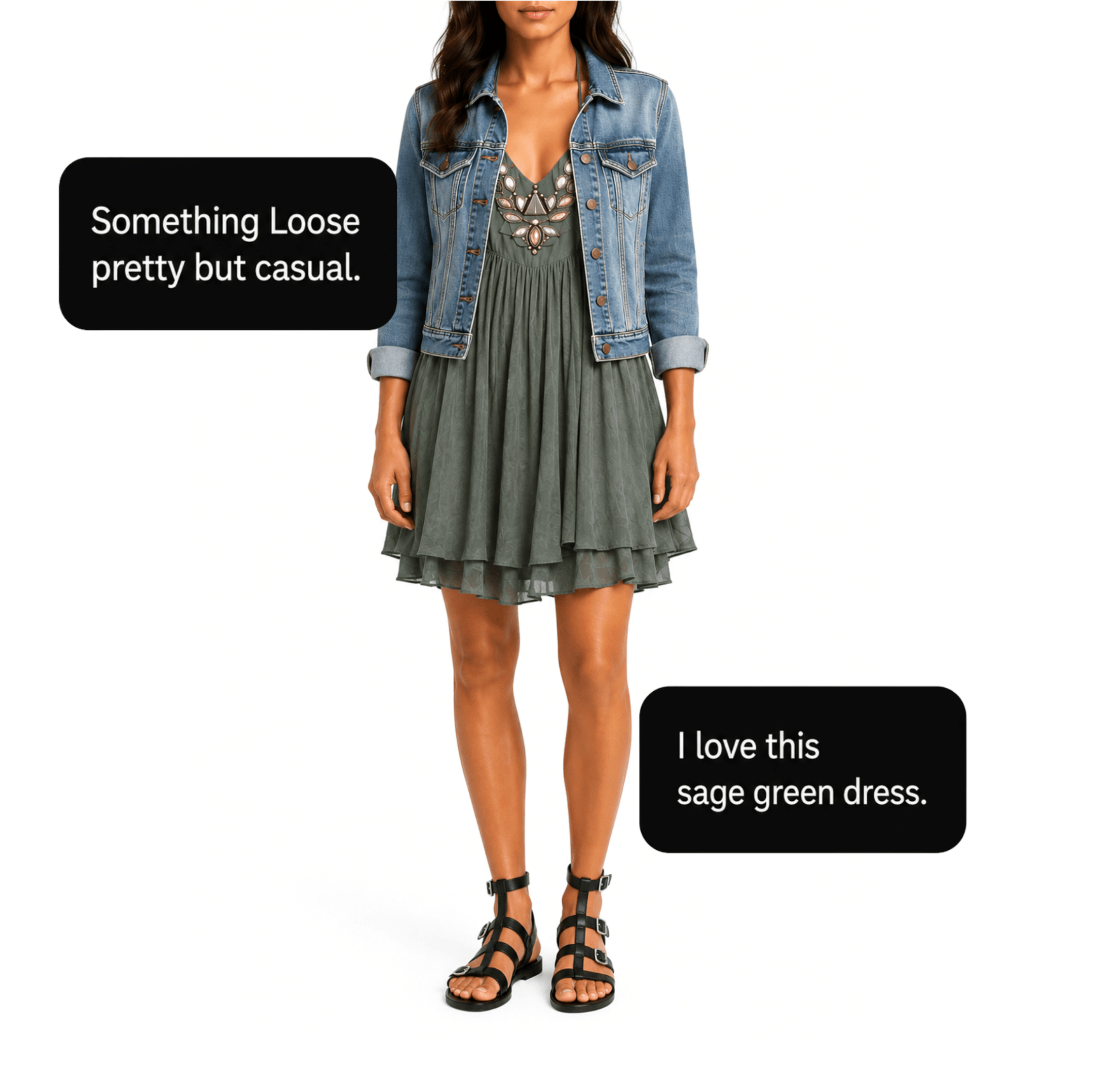 Women's sage green dress styling